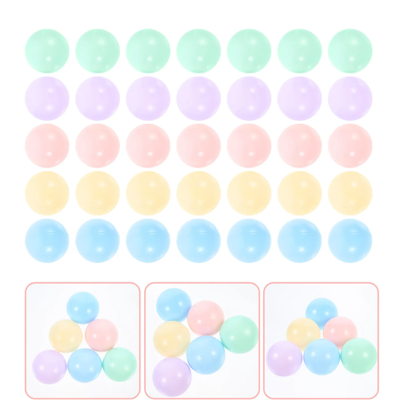 25pcs Macaron-Colored Ocean Balls 5.5cm for Ball Pit – Safe Plastic Kids Toys for Hand-Eye Coordination & Learning