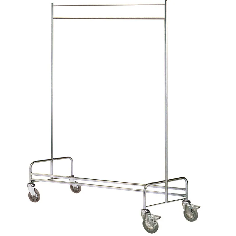 Mobile Stainless Steel Garment Rack Trolley Coat Hanger Laundry Cart Laundry Trolley For Hotel