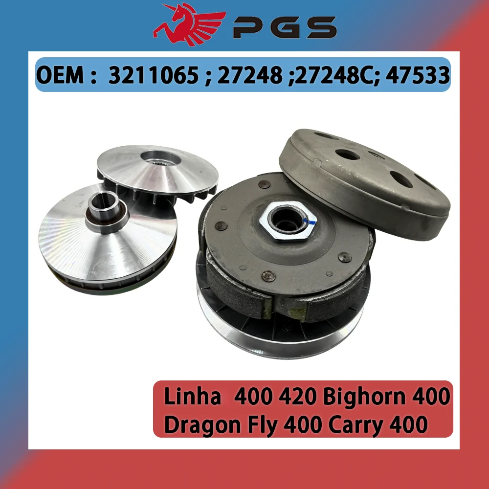 Primary Secondary Clutch Complete Drive Driven Pulley Kit For Linhai 400 420 Bighorn 400 Dragon Fly 400 Carry 400 27248 27254
