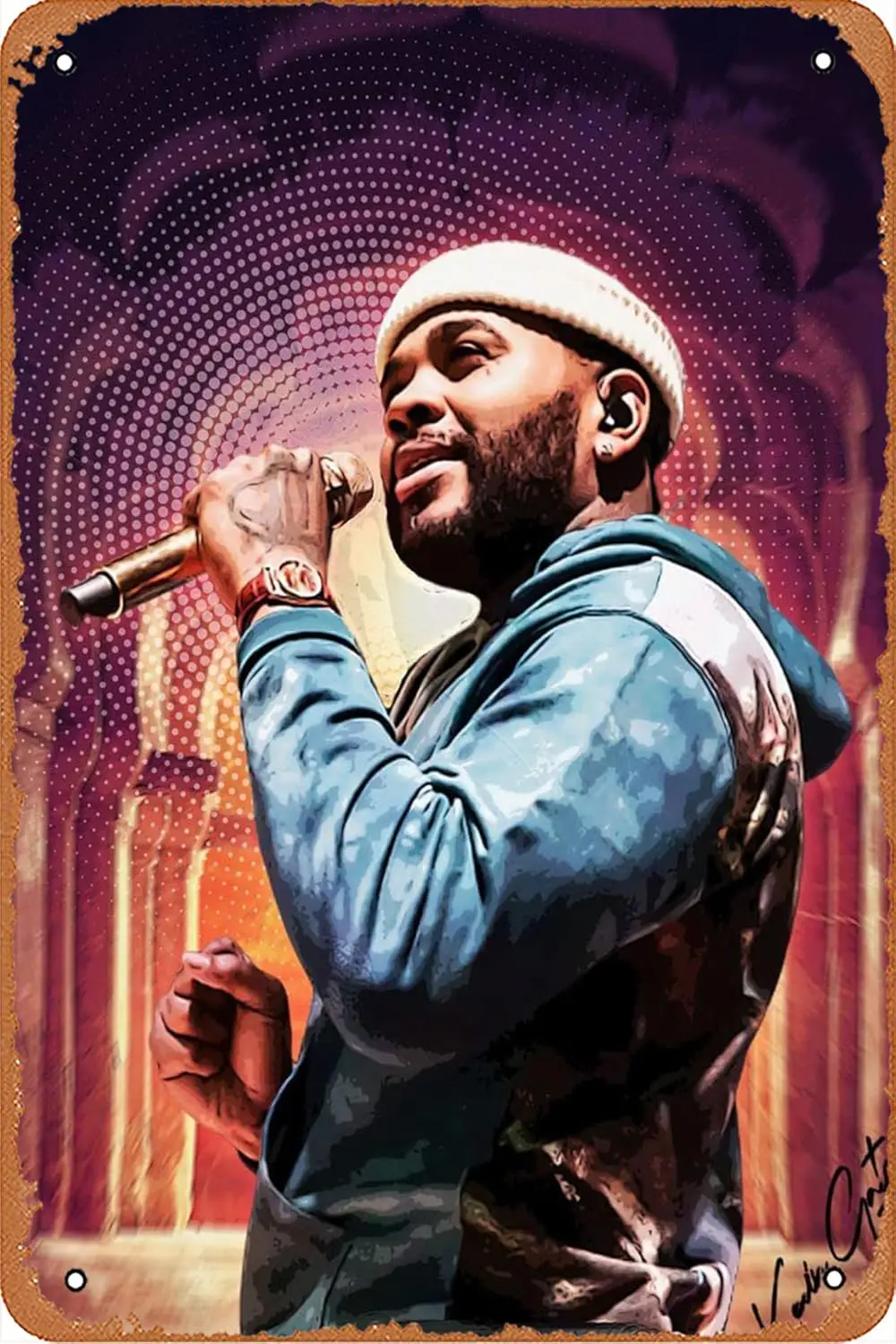 Rap Music Kevin Gates Metal Tin Sign Poster Vintage Art Wall Decor 12 x 8 inch sign
