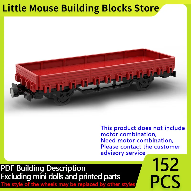 

City Car Model MOC Building Bricks Railway Freight Flatbed Car Modular Technology Gifts Holiday Assemble Children Toys Suit