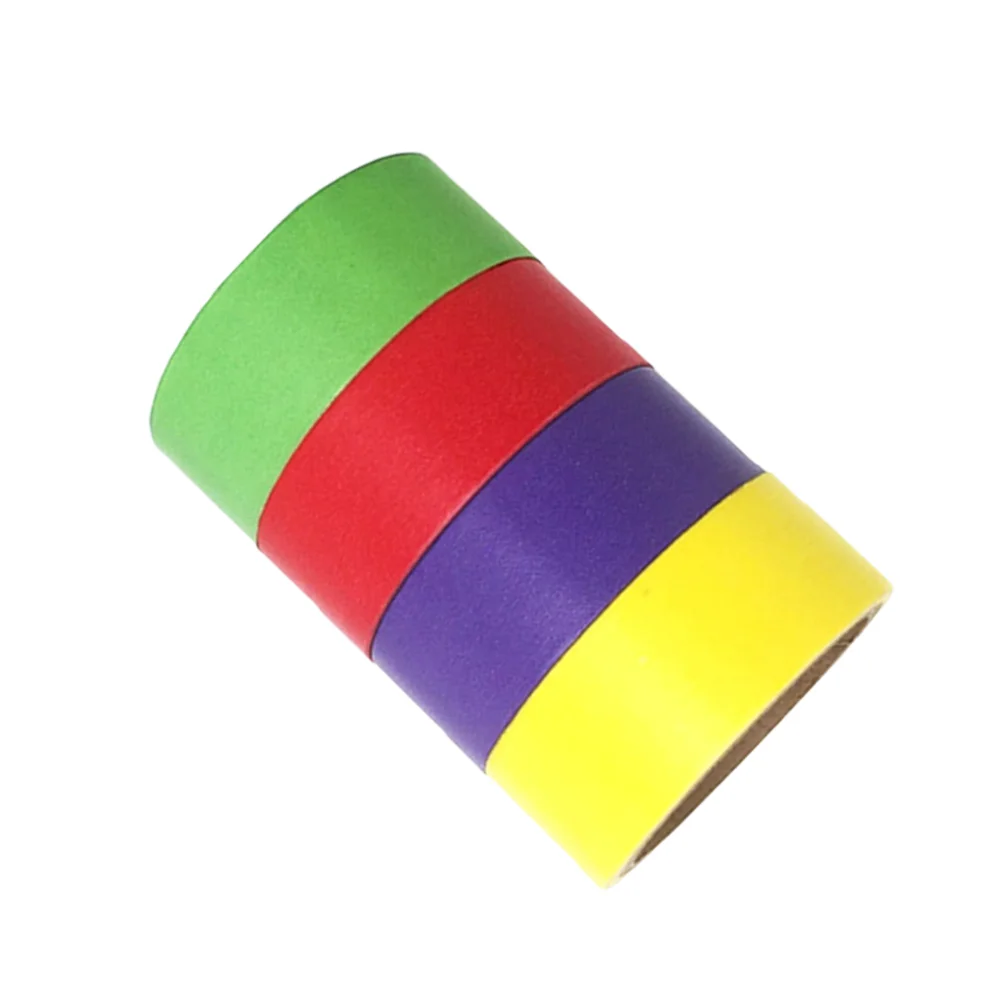 4 Rolls of Washi Tape Coloured Decorative DIY Tape Rainbow Candy Color Adhesive Masking Tape for Planners Scrapbooking Phone