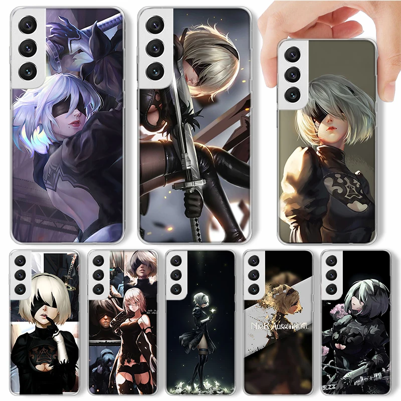 2B Nier Automata Anime Phone Case For Samsung Galaxy S24 S23 S22 S21 Ultra S20 FE S10 Plus S10E S9 S8 + Soft Cover Shell