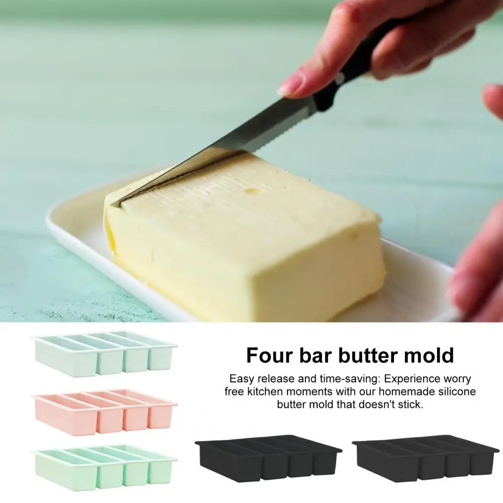 Freezing Butter Mold Easy-to-clean Butter Mold Non-stick Silicone Butter Mold Tray with Lid for Homemade Brownies Energy Bars