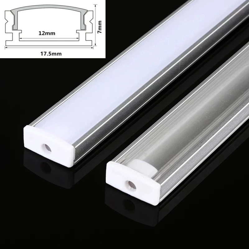 1Pcs/Lot 0.5M/Pcs LED Aluminum Profile For 5050 3528 5630 Milky White LED Strip/Channel Transparent Cover