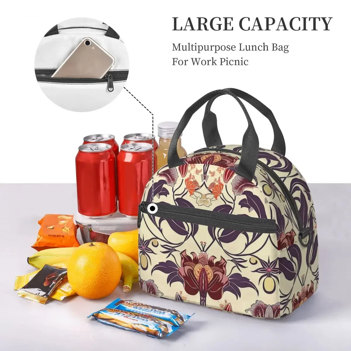 

Bullerswood Lunch Bags Insulated Bento Box Lunch Tote Resuable Picnic Bags Thermal Bag for Woman Student School