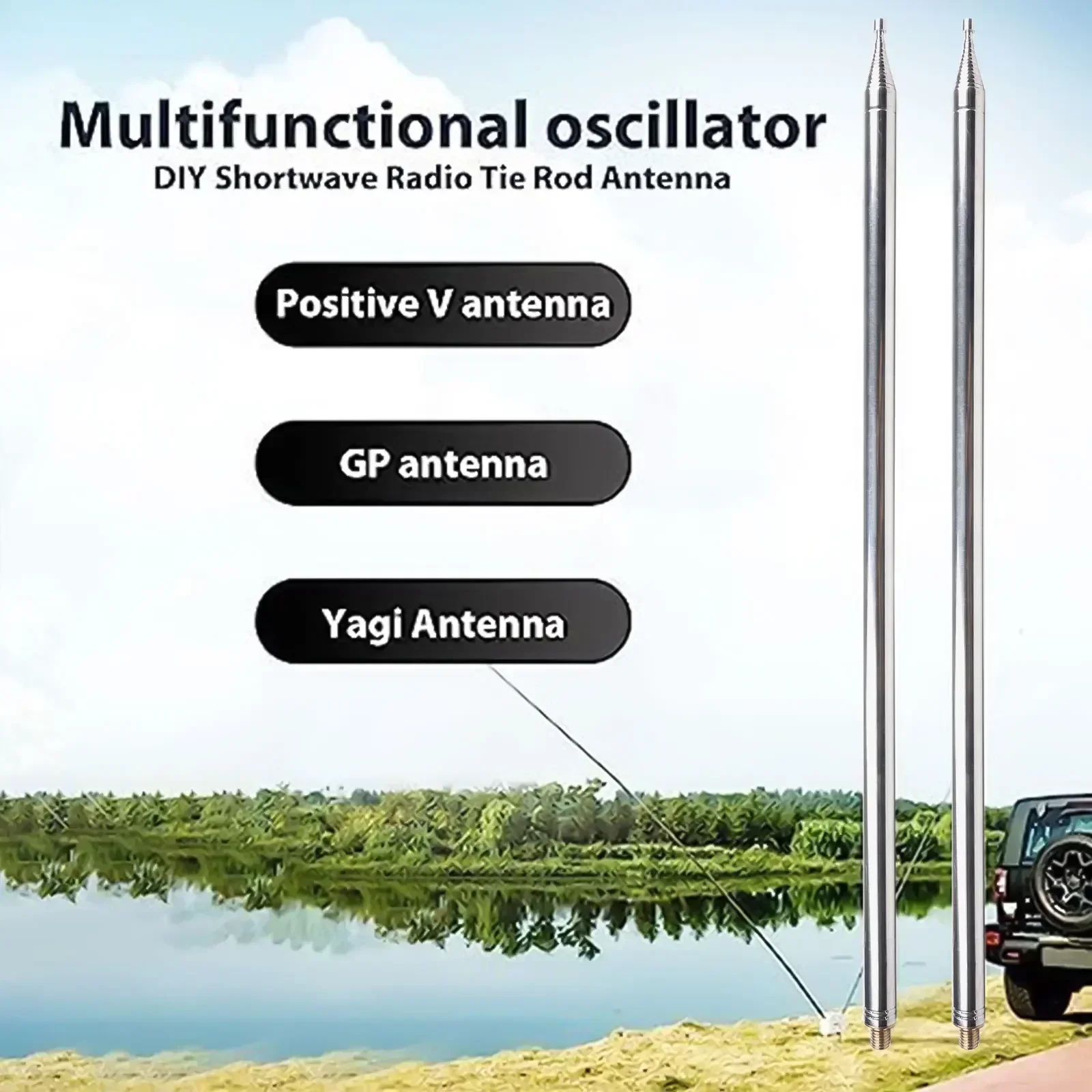 Telescopic Antenna Stainless Steel Telescopic Antenna 5 6M 18 4FT GP M10 External Thread For DIY Shortwave Radios