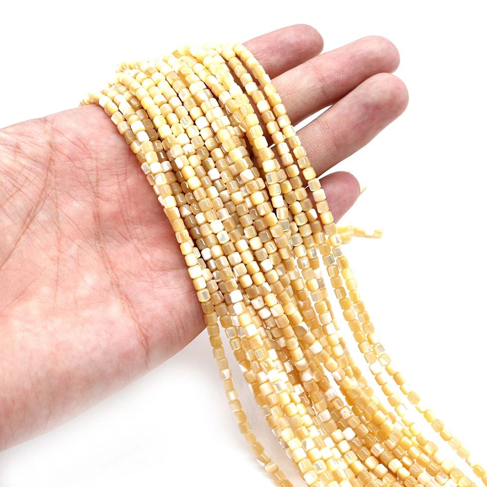 أنبوب دائري على شكل شل الخرز 3-4 مللي متر متعدد الألوان الصباغة الطبيعية أم اللؤلؤ فضفاض حبة 1 حبلا DIY بها بنفسك مجوهرات الأزياء