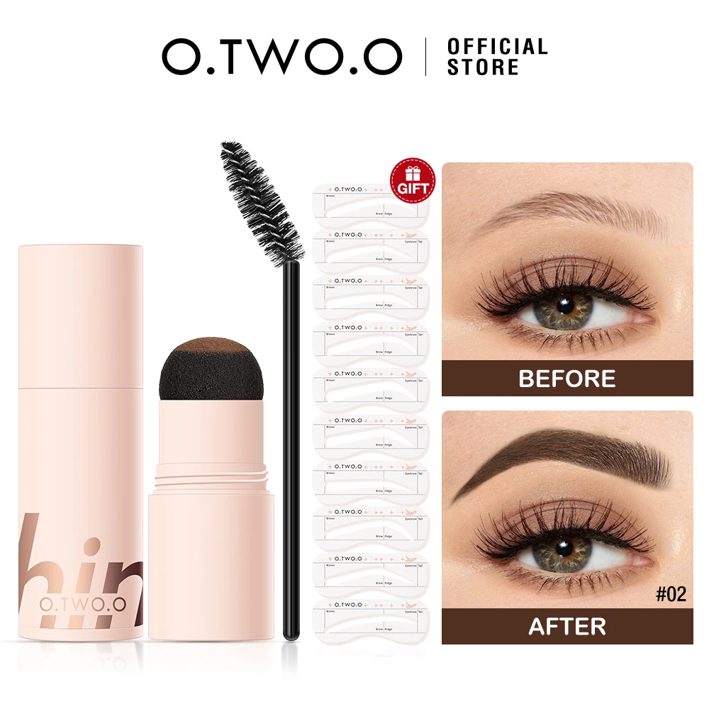 O.TWO.O Augenbrauenpuder, Haarschattenpuder, vielseitig einsetzbar, natürlich, wasserfest, wischfest, 24 Stunden langlebig, stark getöntes Augenbrauenpuder-Make-up
