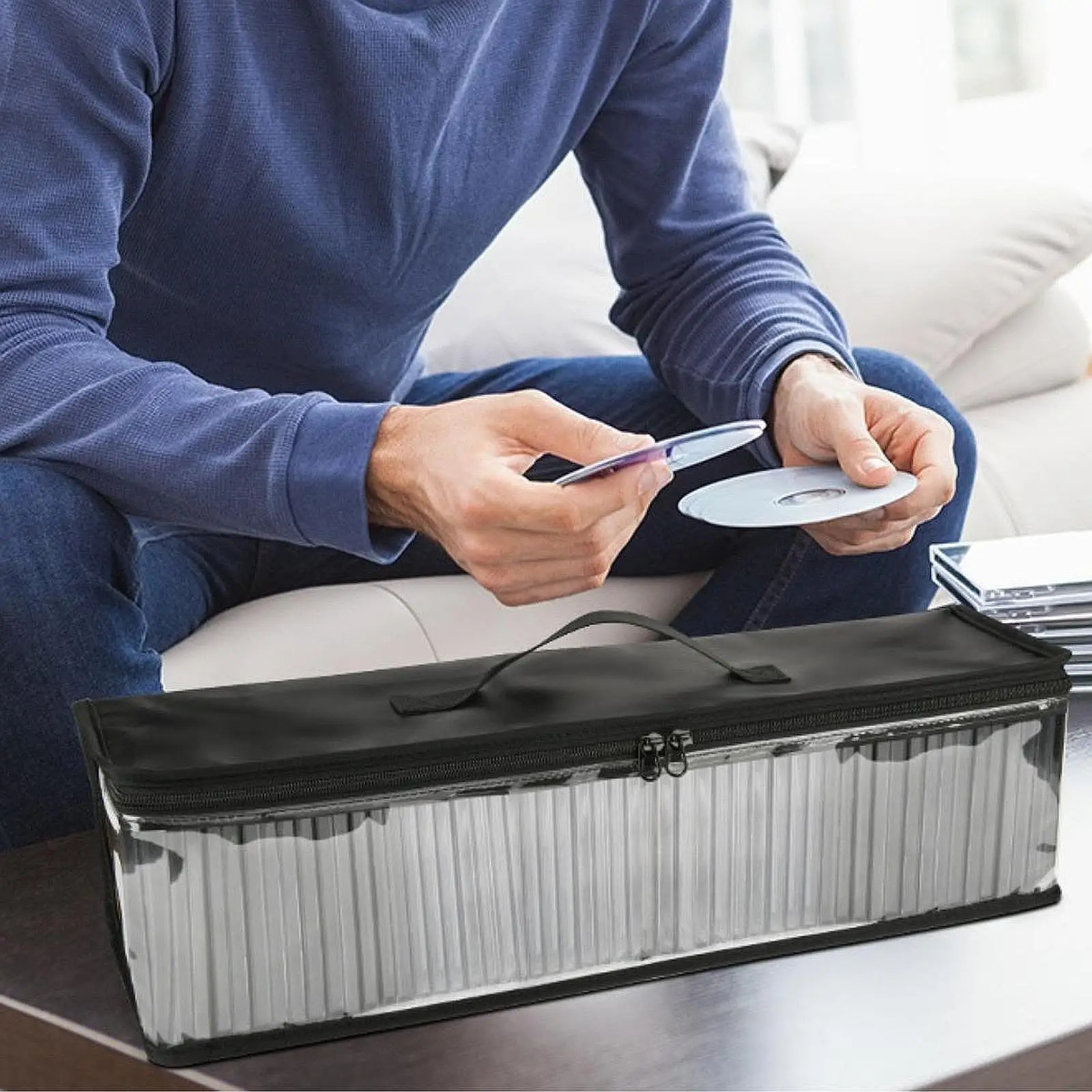 DVD Storage Bag 50 CD Box Portable DVD Case for Travel Collection Office