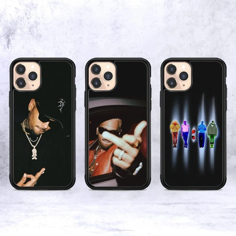 

Chris Brown American Rapper Phone Case Silicone PC+TPU For For IPhone 11 12 13 14 15 16 Plus Pro Max Cover