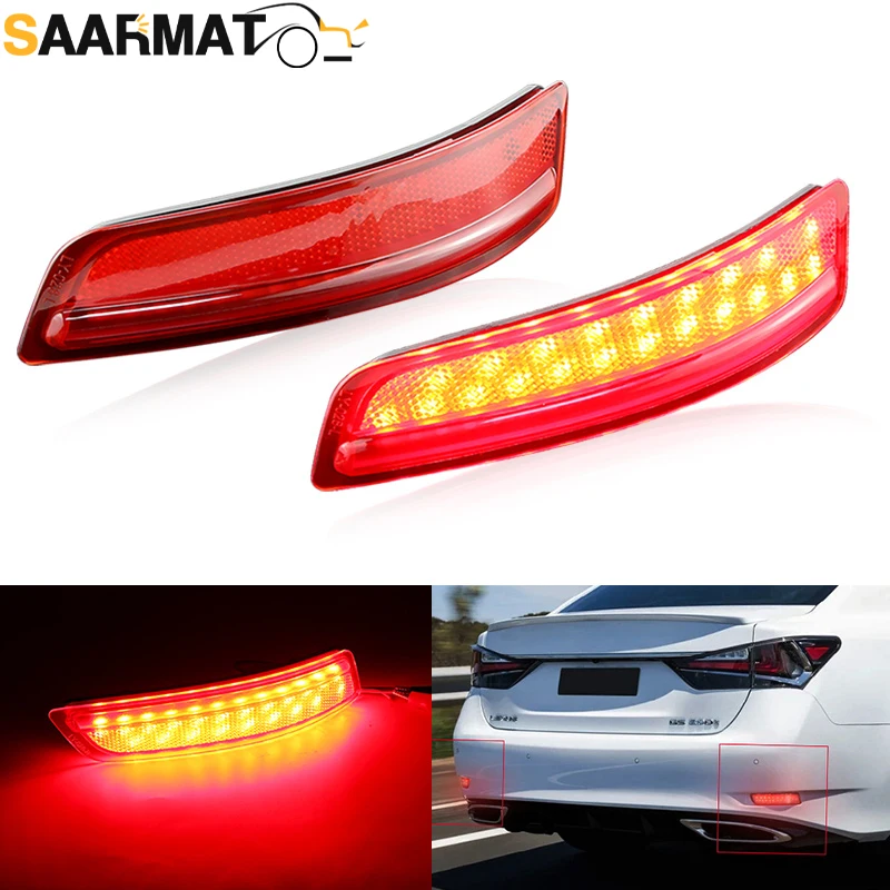 

2pcs Car LED Rear Bumper Reflector Brake Light Tail Lamp For Toyota Alphard 30 Series with reflector Auto Accessories