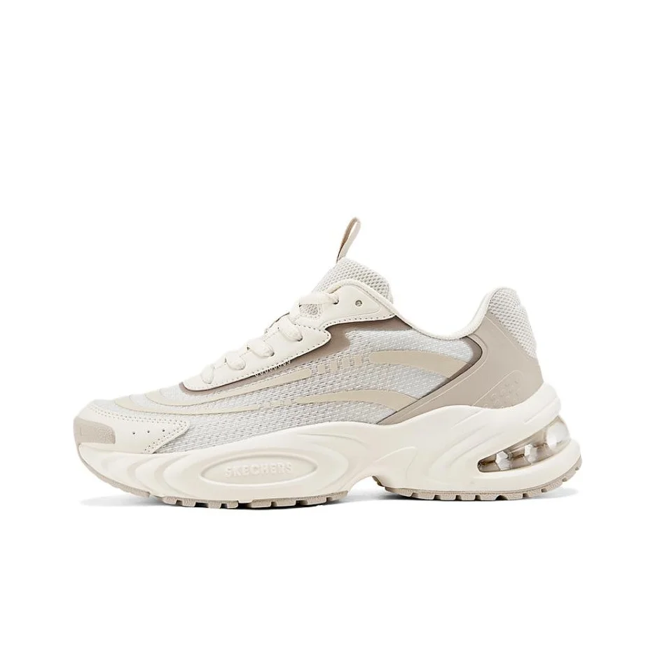 Skechers Street Textile, Synthetic Leather Cushioning Abrasion Resistant Low top Chunky Sneakers Women's Beige 177607-NAT