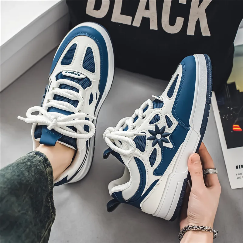 

Luxury Sneaker for Men High Quality Leather Casual Shoe Fashion Skateboard Shoes for Men Platform Vulcanize Shoe Tenis Masculino