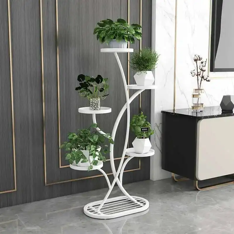 رفوف نباتات إبداعية إسكندنافية مظهر مجرد لغرفة المعيشة أرفف نباتات منزلية داخلية أثاث حديقة في الشرفة وضعية FYPS