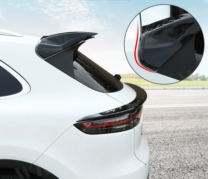 

Carbon Fiber FRP Material Rear Trunk Boot Spoiler Roof Lip Wings For Porsche Cayenne 2018-2021 Auto Car Styling