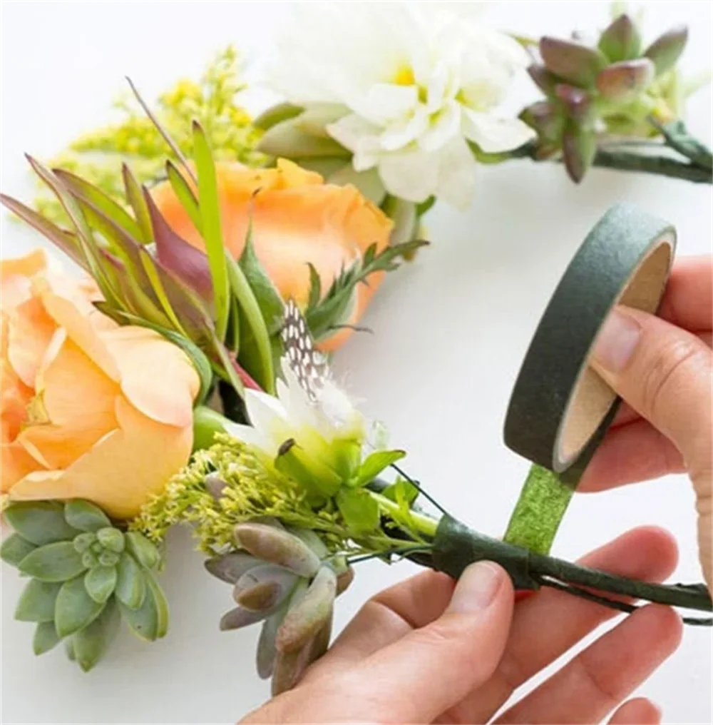 1-10 Stück Blumenstiel-Klebebänder, grün, selbstklebend, Floristenband, Blumenverpackungsband, Hochzeitsfeier, DIY-Dekorationsbedarf – Detail 5
