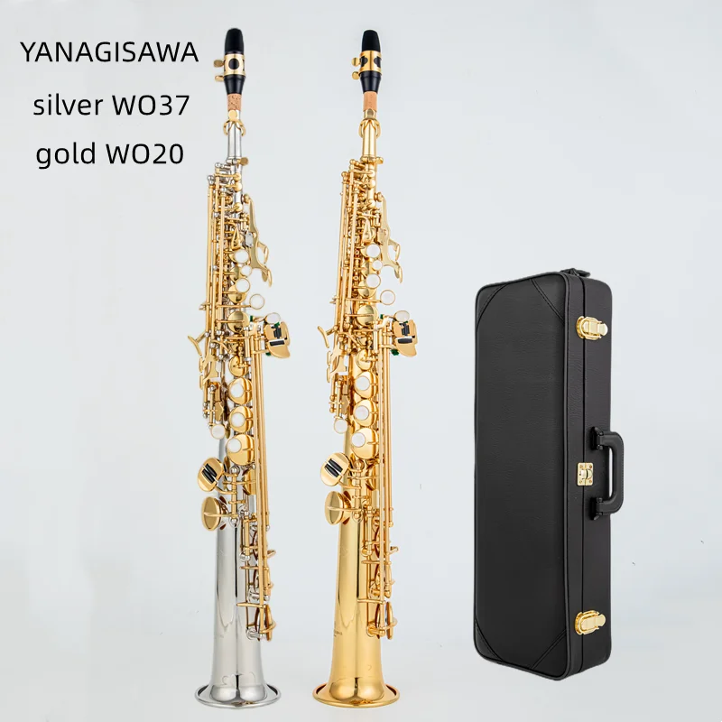 Made in Japan Soprano Saxophone WO37 Silvering Gold Key With Case Sax Soprano Mouthpiece Ligature Reeds Neck