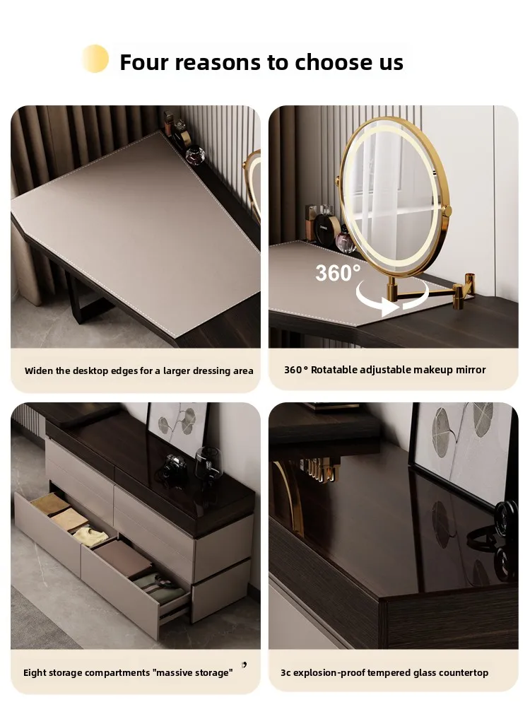 LH dresser chest integrated light luxury high-end bedroom office desk bedside storage