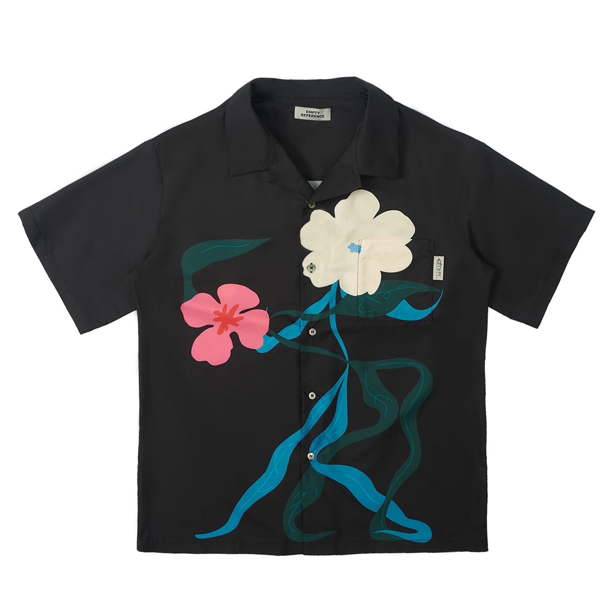 Men's 2025 Summer New Fashion Flower Print Short-sleeve Tops Loose Comfort Chic Shirt Trendy Male Color Matching Handsome Shirts