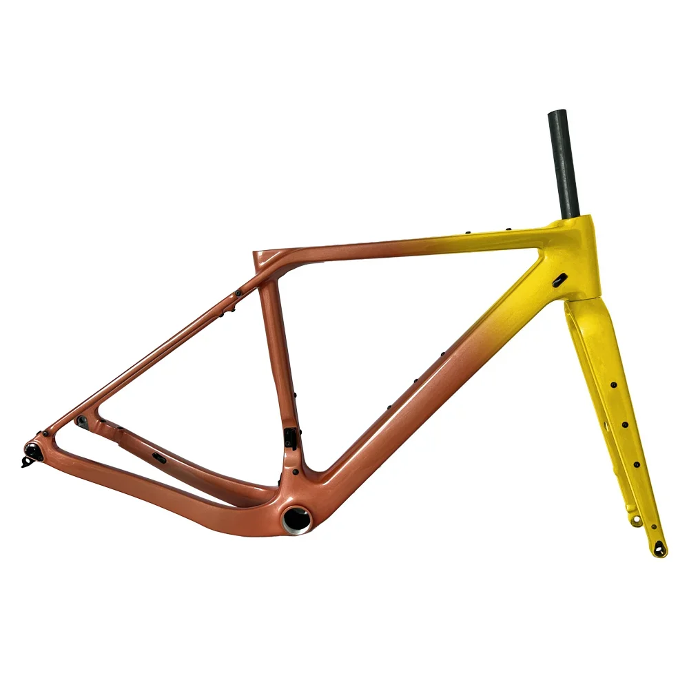 2023 GT30 Carbon Gravel Frame Flat Mount Disc Brake 700C*50C Threaded T47 Gravel Bicycle Frameset Road Bike Multi-color Paint