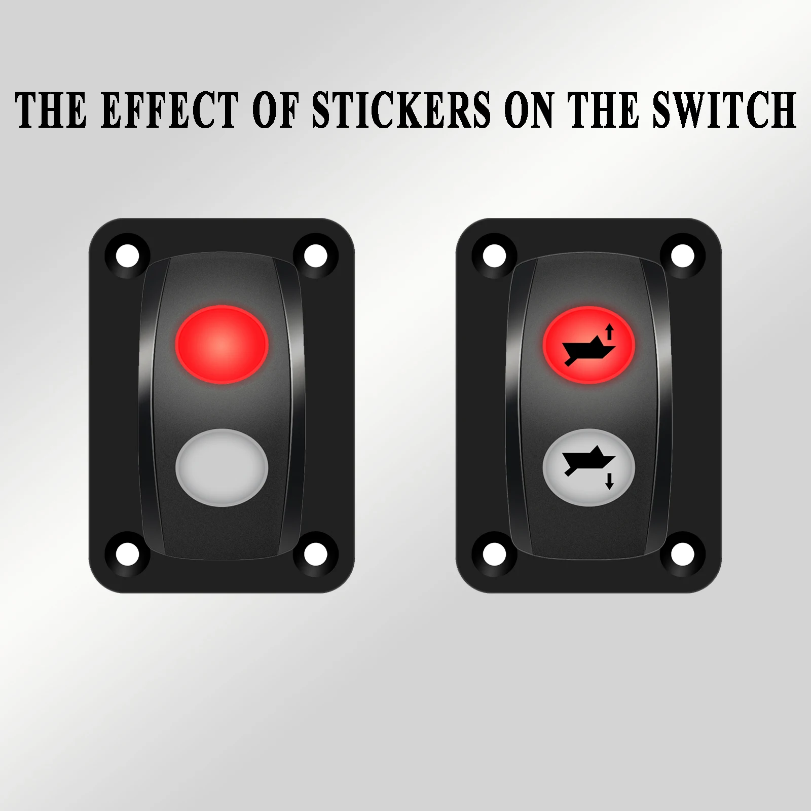 Switch Panel 7Pins 3 Way DPDT Dual Red Led Rocker Button Switch Momentary 12V 20A With Stickers Waterproof Parts Car Accessories