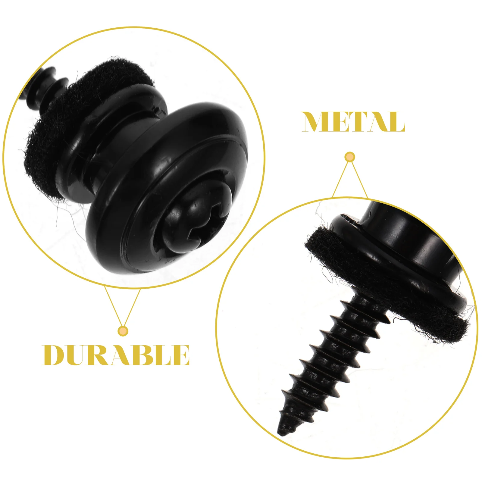 

Bass Guitar Strap Lock Belt Locks Holder Mushroom Acoustic Black Metal Security Quick Release Belts