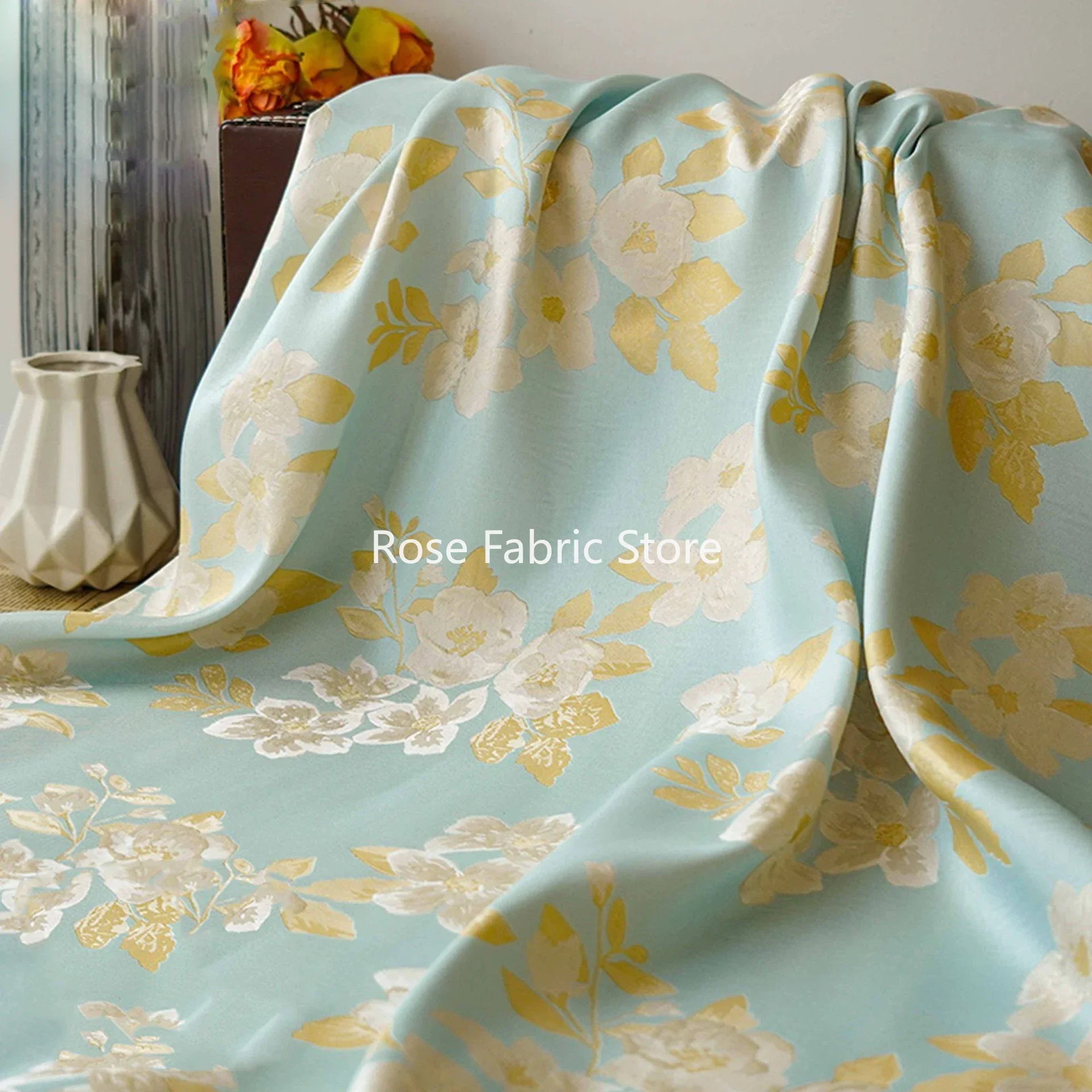 

1-метровая элегантная жаккардовая ткань с цветочным тиснением, женское платье, юбка, сумка, декоративная швейная ткань
