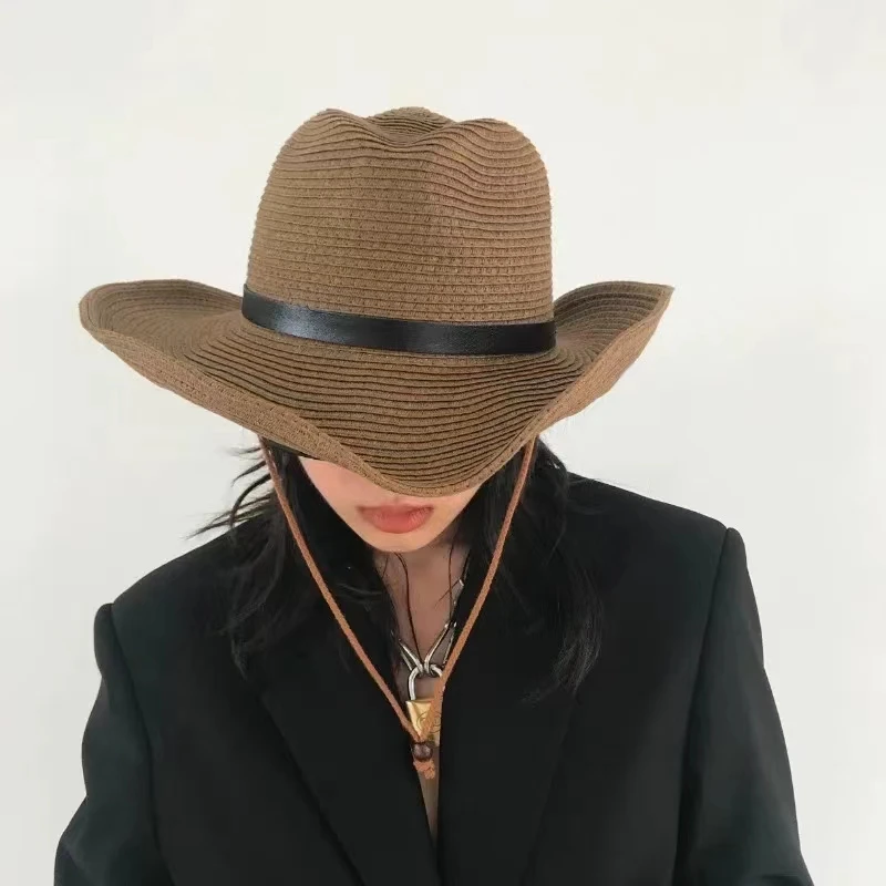 New Extra Large Size 62cm Foldable Jazz Sun Hat Men Women Summer Beach Lanyard Sunscreen Outdoor Sports Sun Straw Hat Wholesale