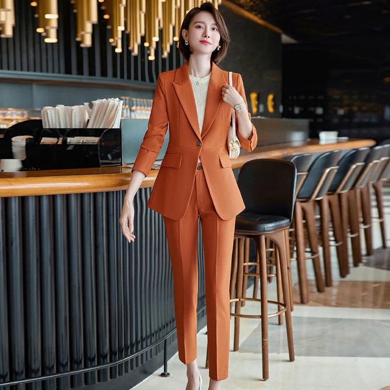 High Quality Fabric Formal Professional Women Business Suits with Pants and Jackets Coat OL Styles Female Work Wear Pantsuits