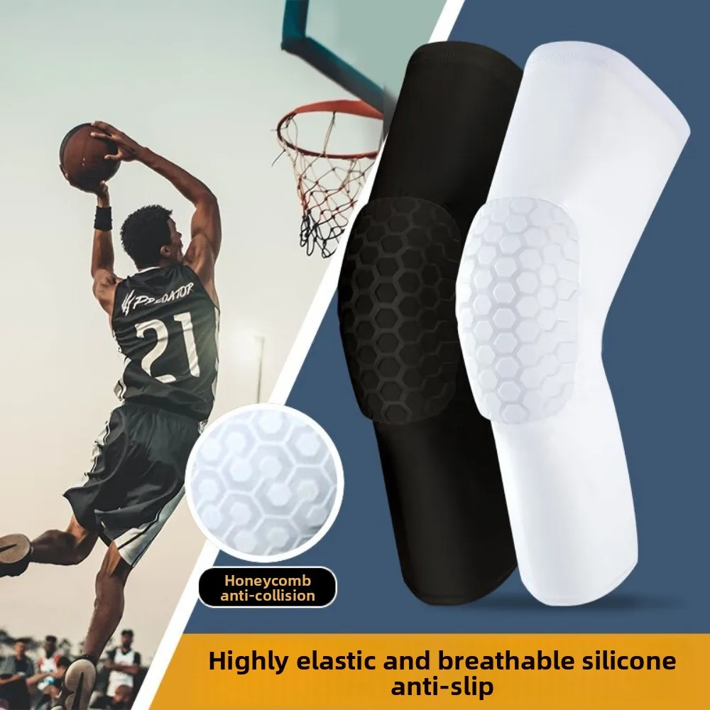 

Knee pads basketball honeycomb anti-collision breathable knee protection lengthened anti-skid sports protective gear leg guards