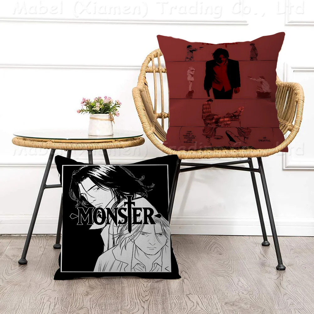 N-Naoki Urasawa S Monster Anime Personalized Picture Text Home Decorative Pillows Household Gifts 45x45cm