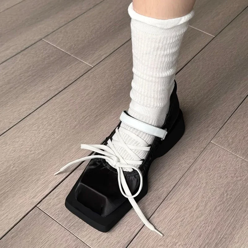 

Thick Heel Hook Cross Tied Casual shoes Sexy Square Toe Mixed Colors New Arrivals Fashion Women Shoes