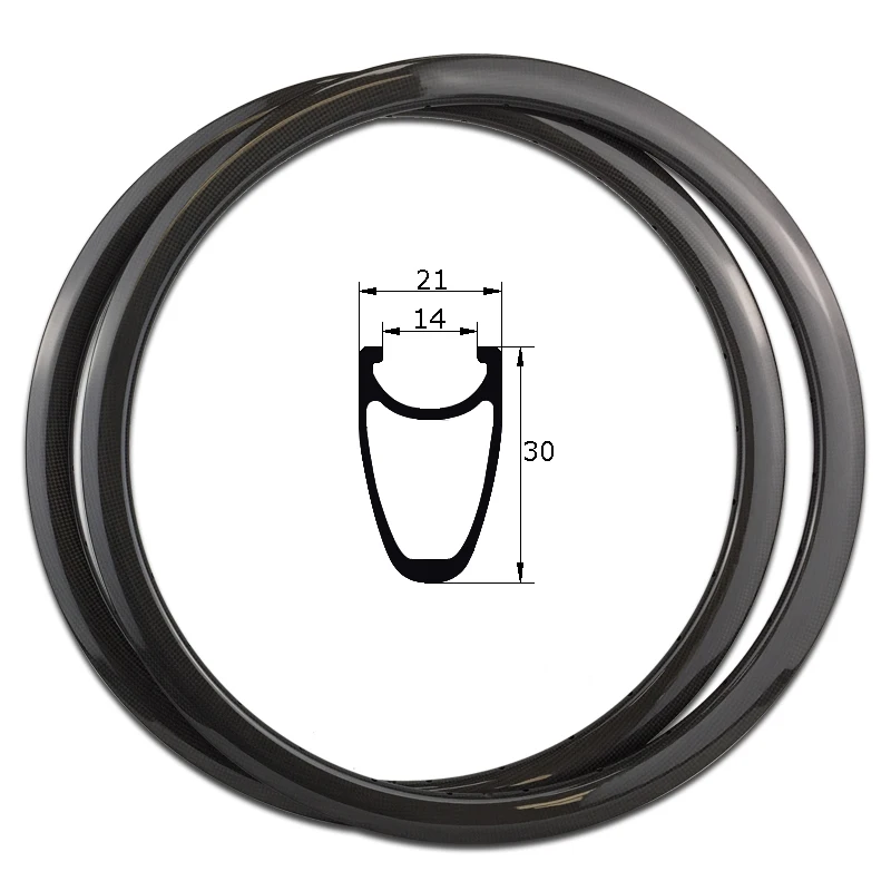 AliExpress NONE 24 Inch Rims Carbon BMX Bike Wheels 21mm Width Disc Brake Clincher 24" Wheels for 24*1 1/8 Tire Size