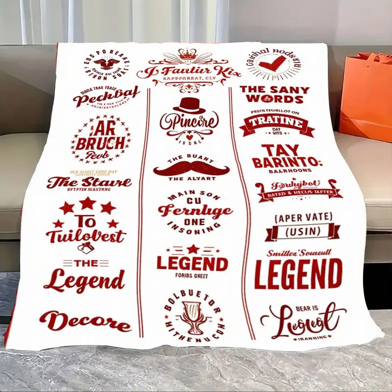 Coperta in flanella da 1 pezzo Coperta con citazioni di leggenda in stile vintage per un accogliente arredamento del soggiorno