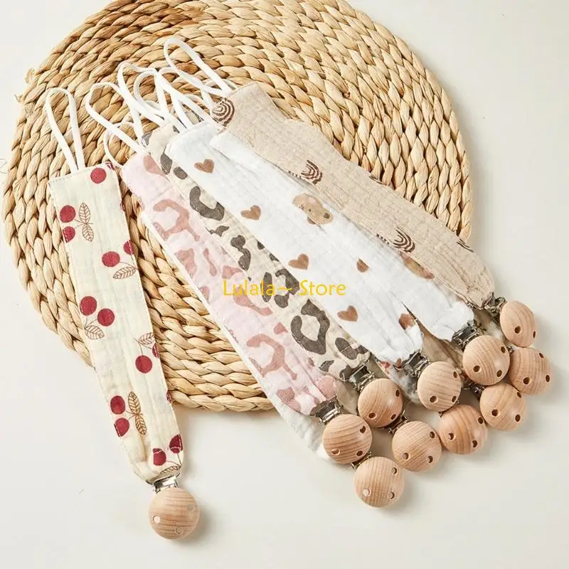 

Y4QA Lovely Baby Pacifier Clip Chain Toddler Teething Toy Fixing Belt Cotton Pacifiers Holder Leash for Newborns Infants
