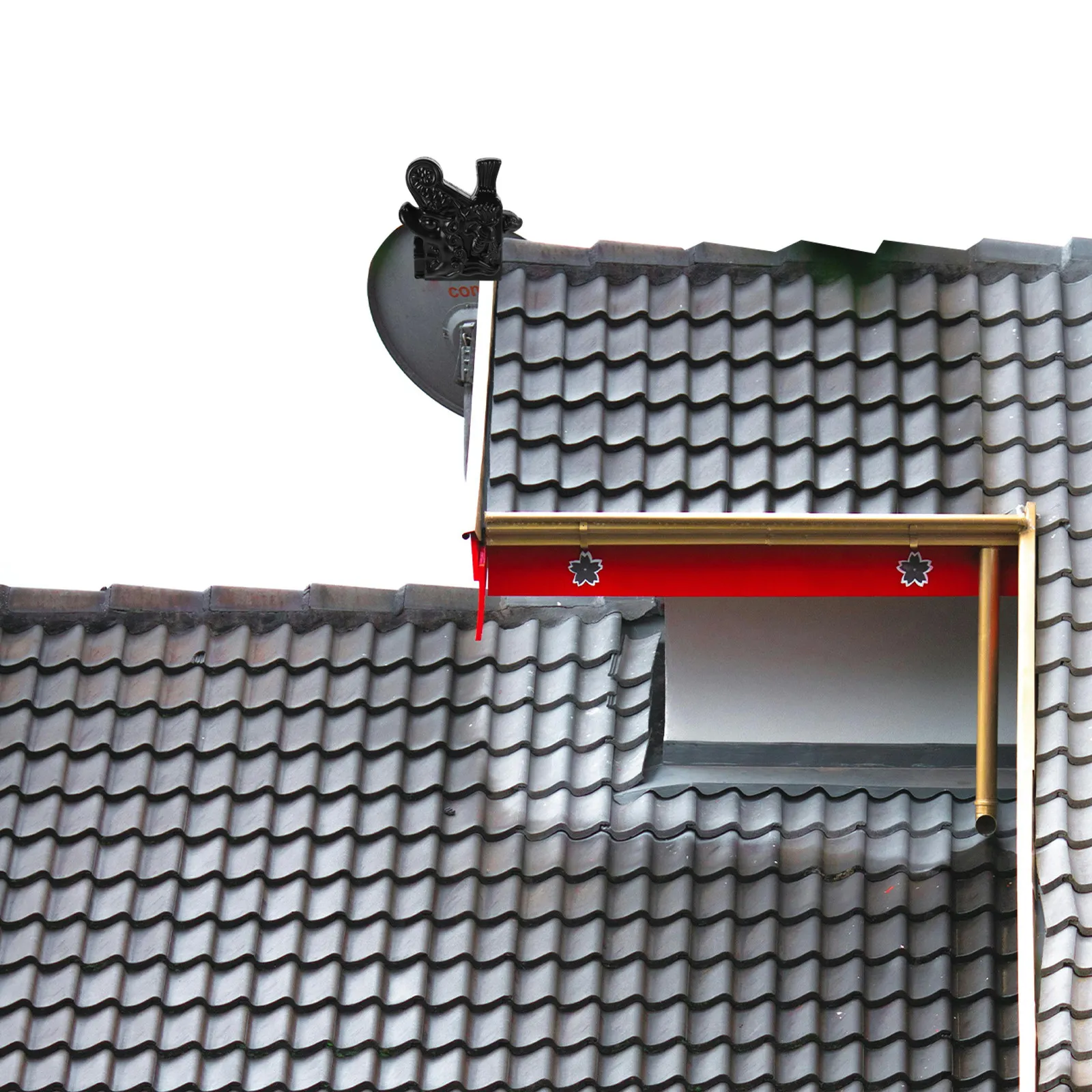 Style Plastic Roof Tiles Chinese Volute Design Decorative Roof Ornament for Traditional Pagoda Temple Architecture
