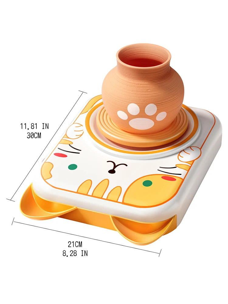 Children's Craft DIY Toy Electric Turntable Clay Art Works Kids Colour Creative Kit Activities Girl Education Birthday Gifts  ﻿