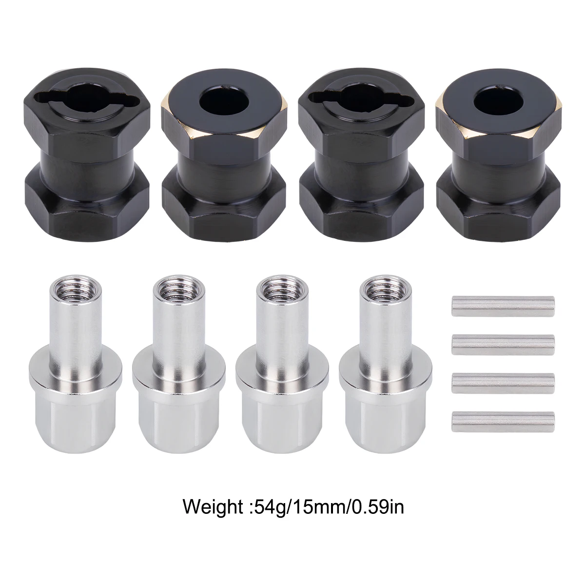 4Pcs Messing 12MM Rad Hex Erweiterte Adapter Combiner 12/15/17/20/25MM für 1/10 RC Crawler Auto Axial SCX10 D90 Upgrade Teile