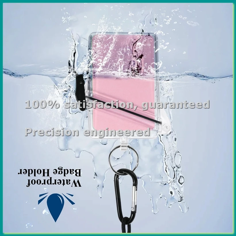 

Набор из 5 водонепроницаемых прозрачных вертикальных чехлов для ID-карт с ремешком, карабином и брелоком для ключей, герметичный бокс-ABLA