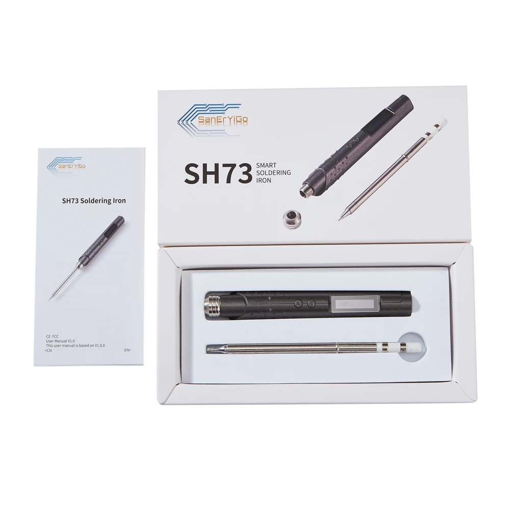 SH73 OLED 65W 12-24V 100-400℃ Adjustable Soldering Iron Station DC5525 SH-K SH-KU SH-D24 SH-BC2 SH-C4 SH-I iron Tips Set of Tool