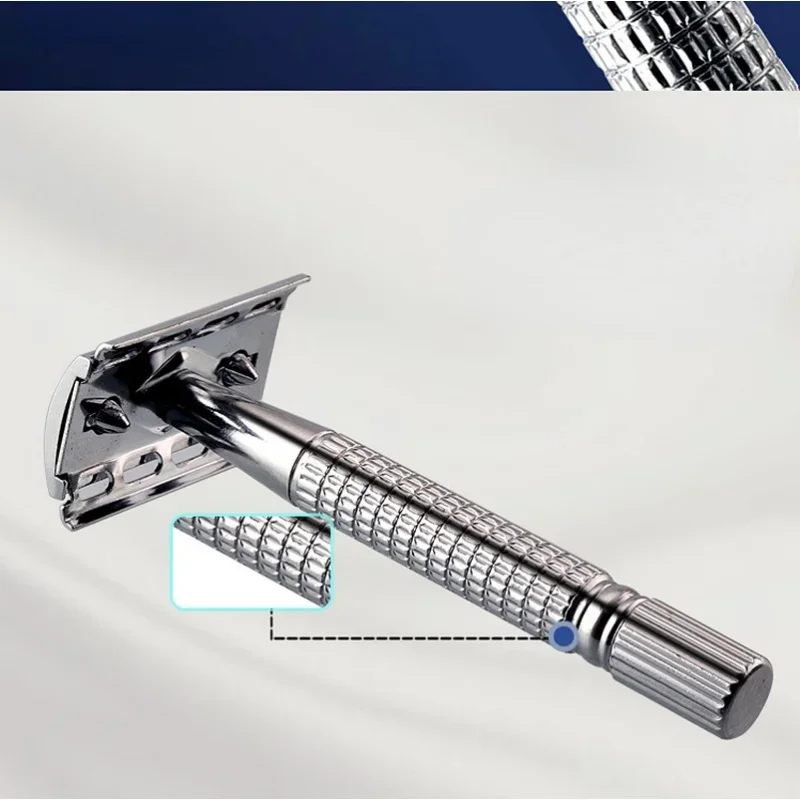 ماكينة حلاقة يدوية من الفولاذ المقاوم للصدأ للرجال ماكينة حلاقة يدوية بحافة مستقيمة من الفولاذ المقاوم للصدأ ماكينة حلاقة حادة قابلة للطي