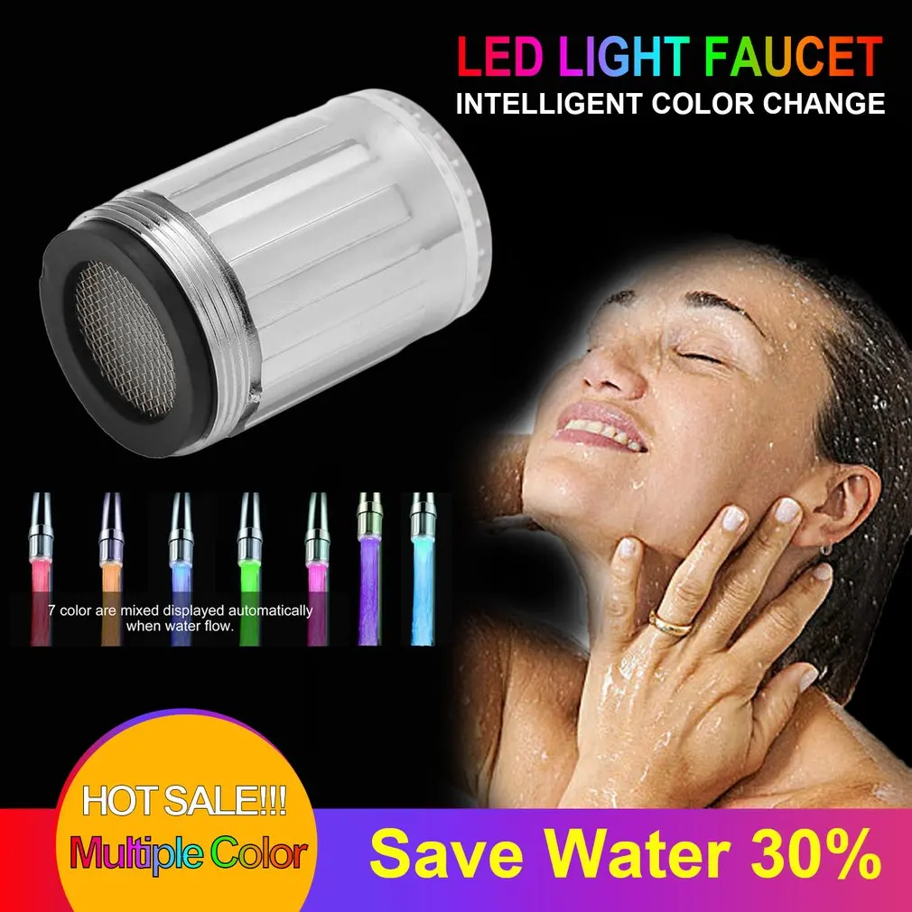 ก๊อกน้ำ LED ไล่ระดับสีวัดอุณหภูมิก๊อกน้ำก๊อกน้ำอ่างล้างมือสำหรับห้องครัวและห้องน้ำ