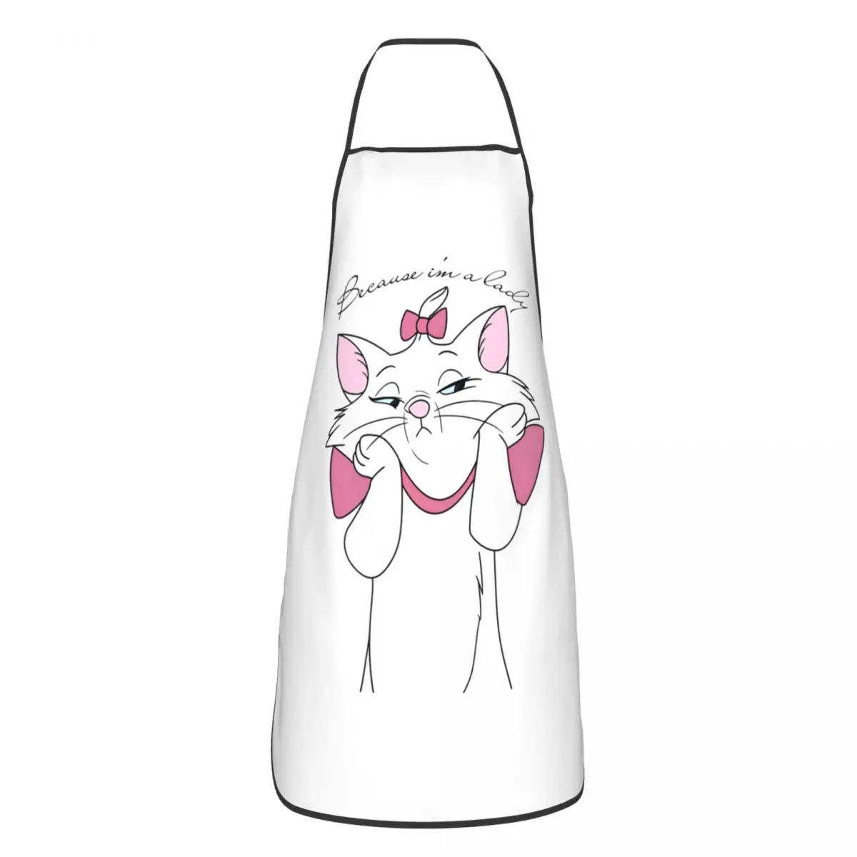 The Aristocats Marie Cat Cute Polyester Apron 52*72cm Kitchen Household Bib Tablier Gift Pinafores for Chef Barista