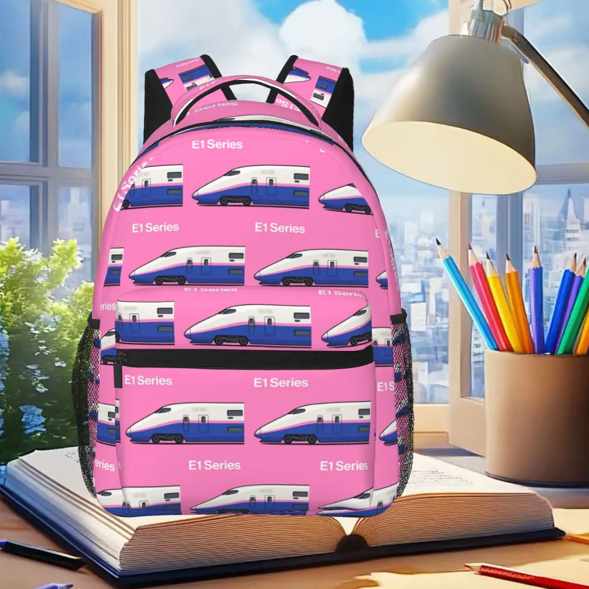 

E1 Series Shinkansen Bullet Train Side Backpack Student Boys Girls BookBag Children School Bag Computer Shoulder Bags Men Women