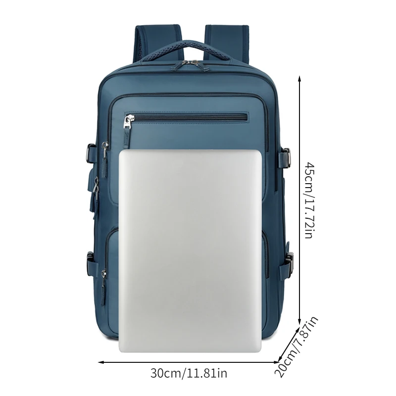 حقيبة ظهر كبيرة للسفر للنساء والرجال حقيبة كابينة متعددة الوظائف على شكل طائرة مقاومة للماء مع شحن USB حقيبة ظهر مضادة للسرقة