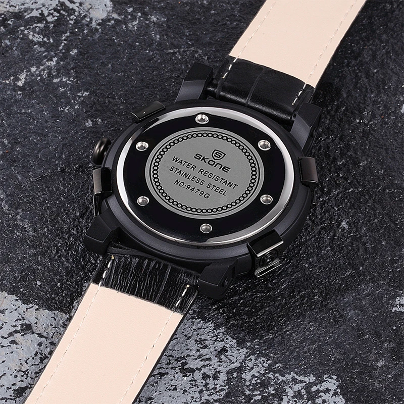 Hot selling Skull Head Personalized Fashion Handsome Large Dial Belt Men's Hip Hop Atmospheric Quartz Watch