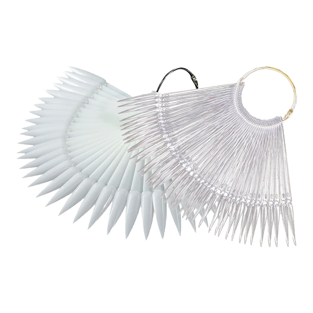 

2Sets Fan-Shaped Nail Practice Tips Art Display Boards Manicure Supplies Nail Color Chart Polish Gel Acrylic Manicure Supplies