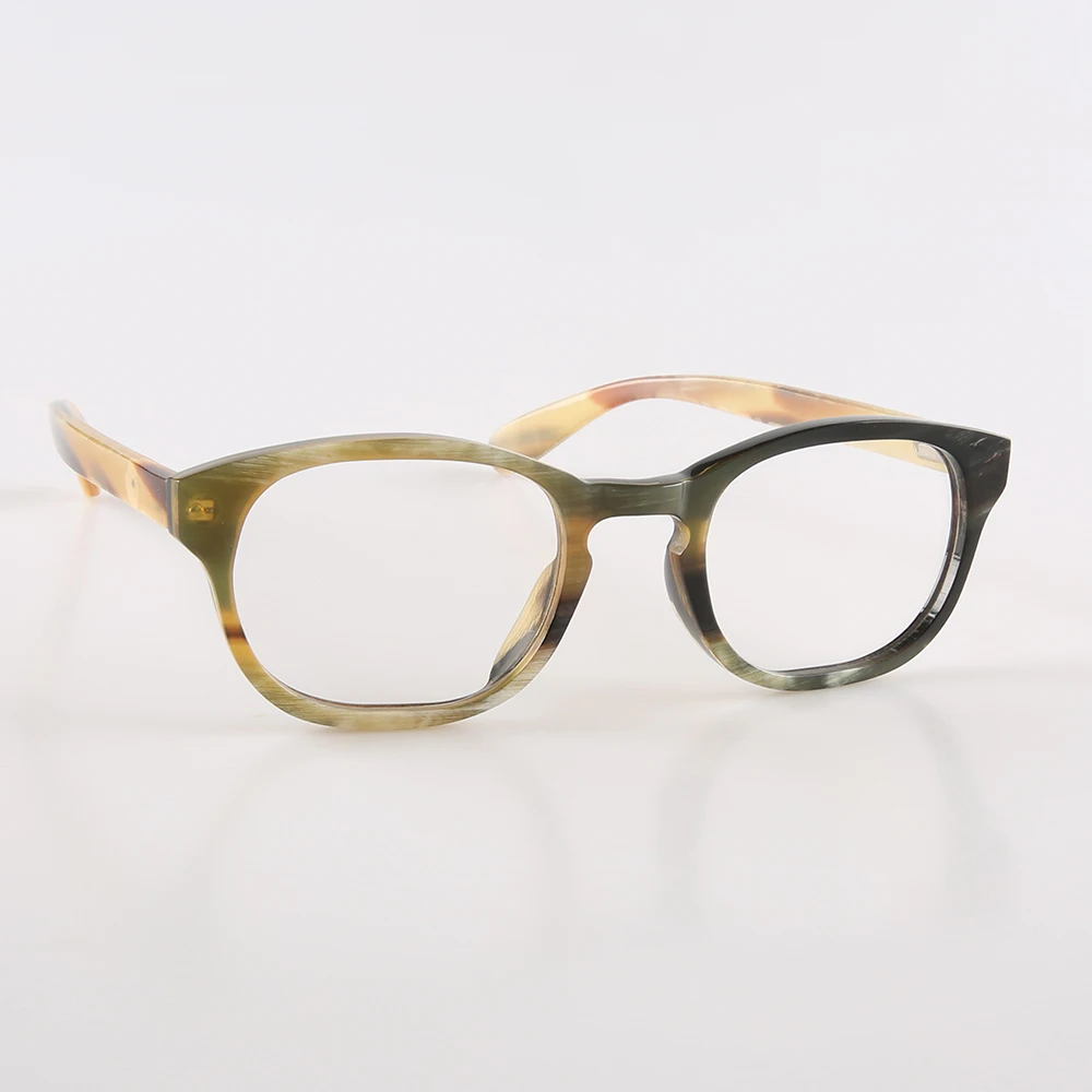 

Eyeglass Frames Unique Vintage Retro Optical Reading Eyeglasses Handmade Honey Black Horn Prescription Man's Glasses Frames