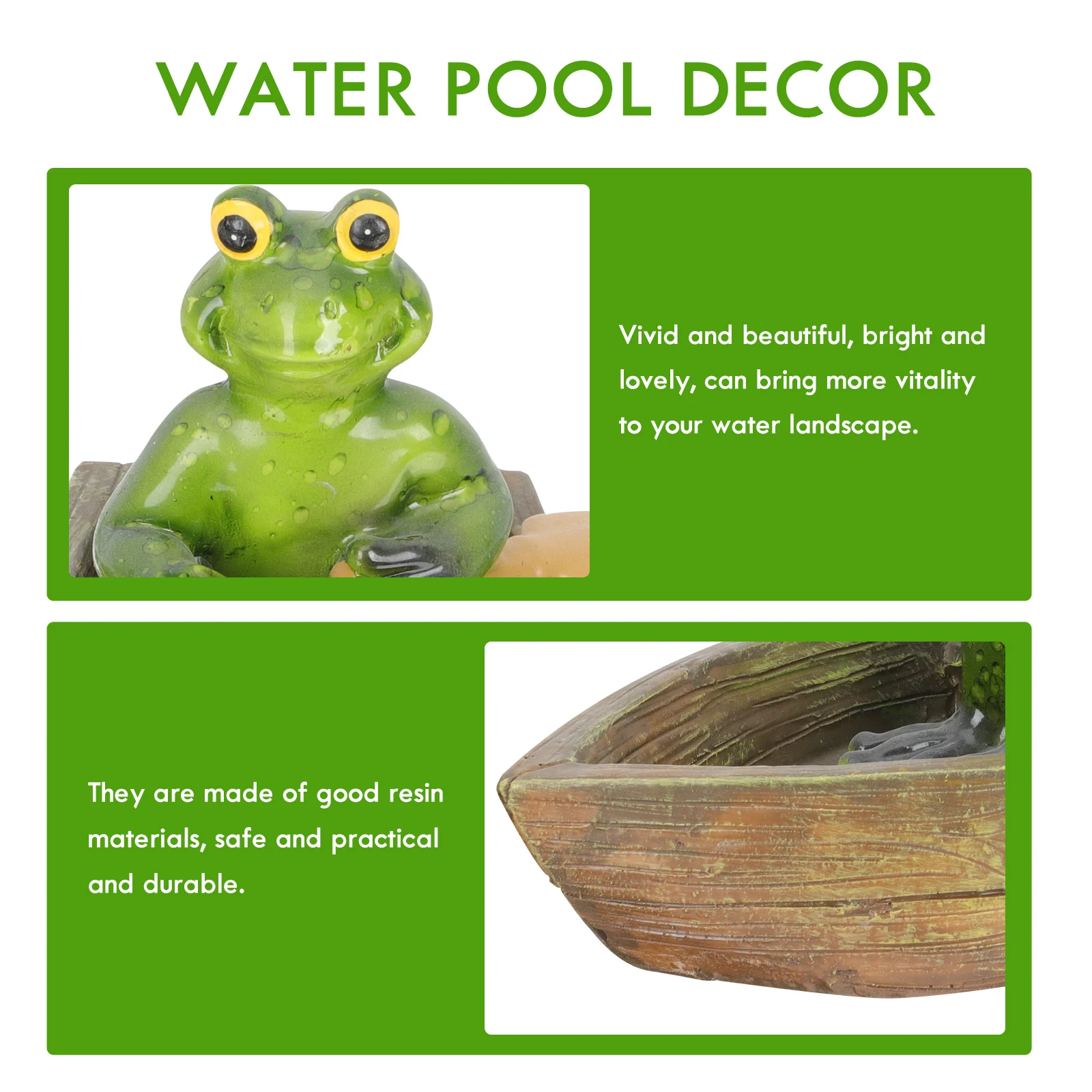 Resin Frogs Figurines Creative Water Pool Decor Pond Landscape Ornament Yard Garden Statue Resin Animal Decoration